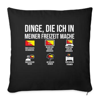 Sizilianer Sizilianisch Sizilien - Sofakissenbezug 45 x 45 cm - Schwarz - Vorne