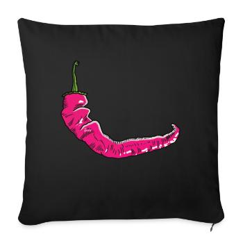 Chili Jalapeno Pepperoni pink spicy - Sofa pillowcase 17,3'' x 17,3'' (45 x 45 cm) - black - Front