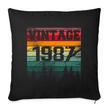1987 Cadeau D'anniversaire Vintage 1987 Rétro - Housse de coussin décorative 45 x 45 cm - noir - Devant