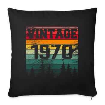 1970 Vintage Birthday Gift 1970 Retro - Sofa pillowcase 17,3'' x 17,3'' (45 x 45 cm) - black - Front