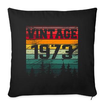 1973 Vintage Birthday Gift 1973 Retro - Sofa pillowcase 17,3'' x 17,3'' (45 x 45 cm) - black - Front