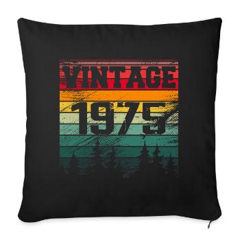 1975 Vintage Birthday Gift 1975 Retro - Sofa pillowcase 17,3'' x 17,3'' (45 x 45 cm) - black - Front
