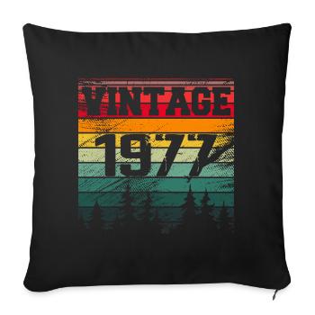 1977 Vintage Birthday Gift 1977 Retro - Sofa pillowcase 17,3'' x 17,3'' (45 x 45 cm) - black - Front