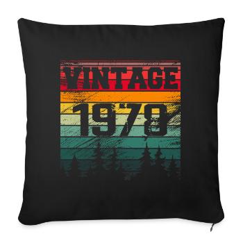 1978 Vintage Birthday Gift 1978 Retro - Sofa pillowcase 17,3'' x 17,3'' (45 x 45 cm) - black - Front