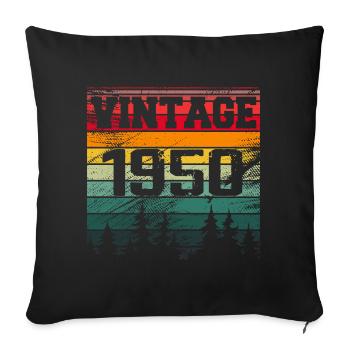 1950 Vintage 1950 Retro Birthday Gift - Sofa pillowcase 17,3'' x 17,3'' (45 x 45 cm) - black - Front