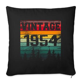 1954 Vintage Geburtstagsgeschenk 1954 Retro - Sofakissenbezug 45 x 45 cm - Schwarz - Vorne