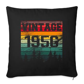 1956 Vintage Birthday Gift 1956 Retro - Sofa pillowcase 17,3'' x 17,3'' (45 x 45 cm) - black - Front