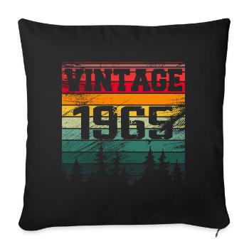 1965 Cadeau D'anniversaire Vintage 1965 Rétro - Housse de coussin décorative 45 x 45 cm - noir - Devant