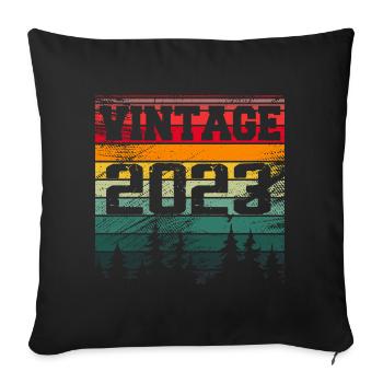 2023 Cadeau D'anniversaire Vintage 2023 Rétro - Housse de coussin décorative 45 x 45 cm - noir - Devant