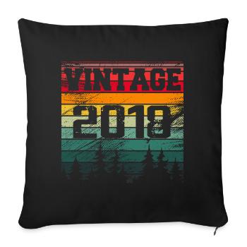 2018 Vintage Birthday Gift 2018 Retro - Sofa pillowcase 17,3'' x 17,3'' (45 x 45 cm) - black - Front