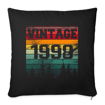 1998 Vintage Birthday Gift 1998 Retro - Sofa pillowcase 17,3'' x 17,3'' (45 x 45 cm) - black - Front
