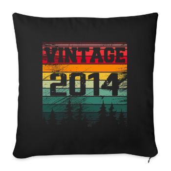 2014 Vintage Birthday Gift 2014 Retro - Sofa pillowcase 17,3'' x 17,3'' (45 x 45 cm) - black - Front