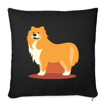 Conception de chien mignon pour les propriétaires de chiens - Housse de coussin décorative 45 x 45 cm - noir - Devant