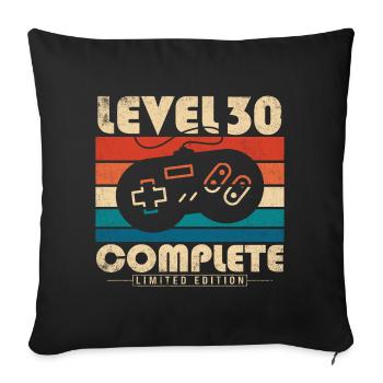 Cadeau 30e anniversaire Niveau 30 Terminé - Housse de coussin décorative 45 x 45 cm - noir - Devant