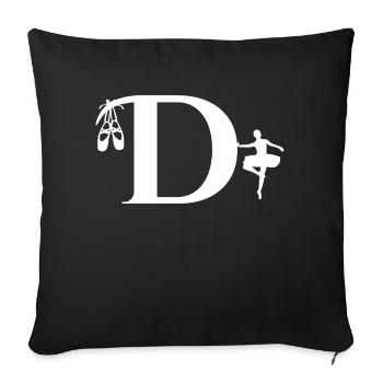 Lettre d ballerine - Housse de coussin décorative 45 x 45 cm - noir - Devant