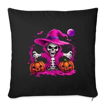 Magenta Skeleton - Sofakissenbezug 45 x 45 cm - Schwarz - Vorne
