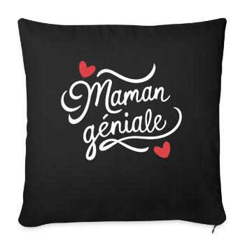 Maman géniale - Housse de coussin décorative 45 x 45 cm - noir - Devant