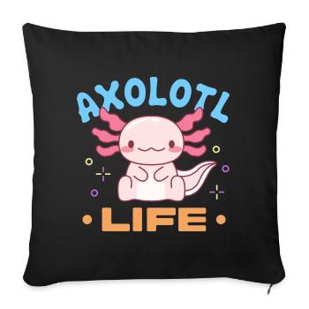 Axolotl Life Design for Axolotl Lovers - Sofa pillowcase 17,3'' x 17,3'' (45 x 45 cm) - black - Front