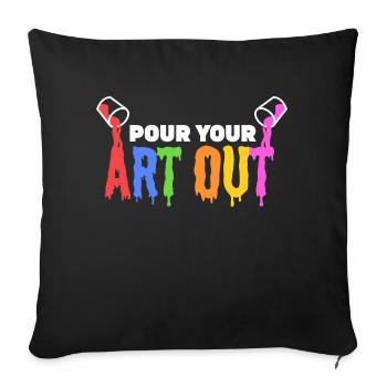 Pour your art out - Sofa pillowcase 17,3'' x 17,3'' (45 x 45 cm) - black - Front