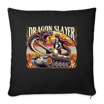 Dragon Slayer Knight Ren Faire LARP, Renaissance - Sofakissenbezug 45 x 45 cm - Schwarz - Vorne