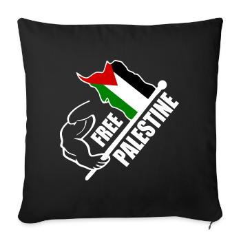 Free palestine - Sofa pillowcase 17,3'' x 17,3'' (45 x 45 cm) - black - Front