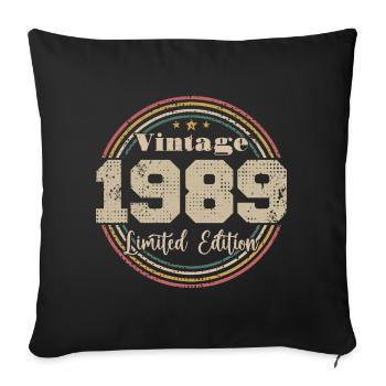 1989 Retro Vintage Birthday Born In - 1989 - Sofa pillowcase 17,3'' x 17,3'' (45 x 45 cm) - black - Front