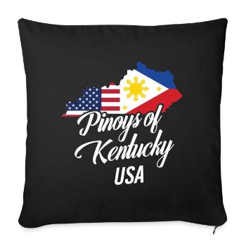 Philippins par Kentucky Design pour Fiers Fil-Ams - Housse de coussin décorative 45 x 45 cm - noir - Devant