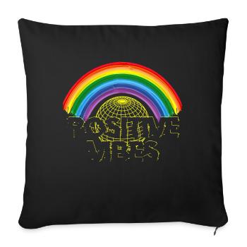 Stay Positive Street Art Urban Spray Vintage Retro - Sofa pillowcase 17,3'' x 17,3'' (45 x 45 cm) - black - Front