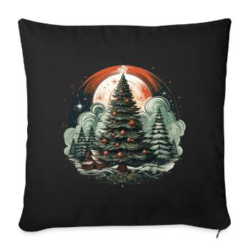 Christmas tree - Sofa pillowcase 17,3'' x 17,3'' (45 x 45 cm) - black - Front