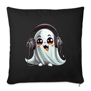 Funny ghost for halloween - Sofa pillowcase 17,3'' x 17,3'' (45 x 45 cm) - black - Front
