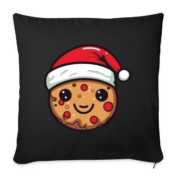Biscuit de Noël Cuisson - Housse de coussin décorative 45 x 45 cm - noir - Devant