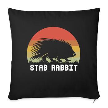 Stab Kaninchen Stachelschwein Wildlife - Sofakissenbezug 45 x 45 cm - Schwarz - Vorne