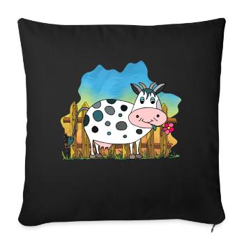 Kuh - Sofakissenbezug 45 x 45 cm - Schwarz - Vorne