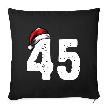 45 Zahl Weihnachten - Sofakissenbezug 45 x 45 cm - Schwarz - Vorne
