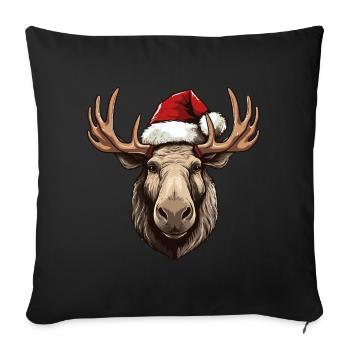 Moose Head Christmas Xmas - Sofa pillowcase 17,3'' x 17,3'' (45 x 45 cm) - black - Front