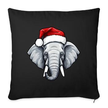 Elephant Head Christmas Xmas - Sofa pillowcase 17,3'' x 17,3'' (45 x 45 cm) - black - Front