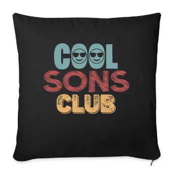 Cool Sons Club Groovy Retro Dad Mom Father's Day - Sofa pillowcase 17,3'' x 17,3'' (45 x 45 cm) - black - Front