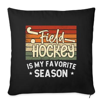 Bases de l’entraînement de l’équipe de hockey sur gazon pour les filles - Housse de coussin décorative 45 x 45 cm - noir - Devant