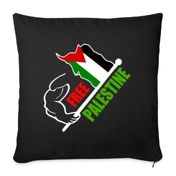Free palestine - Sofa pillowcase 17,3'' x 17,3'' (45 x 45 cm) - black - Front