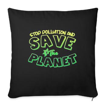 Environmental pollution - Sofa pillowcase 17,3'' x 17,3'' (45 x 45 cm) - black - Front
