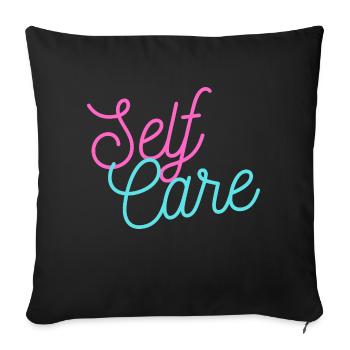 Self Care - Sofa pillowcase 17,3'' x 17,3'' (45 x 45 cm) - black - Front