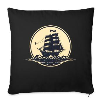 Piratenschiff - Sofakissenbezug 45 x 45 cm - Schwarz - Vorne