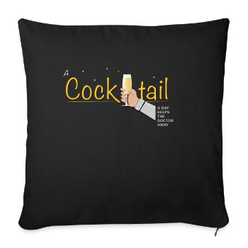 Un cocktail par jour éloigne le médecin - Housse de coussin décorative 45 x 45 cm - noir - Devant