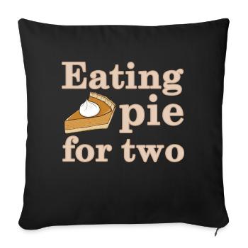 Baby Announcement Eating Pie For Two Thanksgiving - Sofa pillowcase 17,3'' x 17,3'' (45 x 45 cm) - black - Front