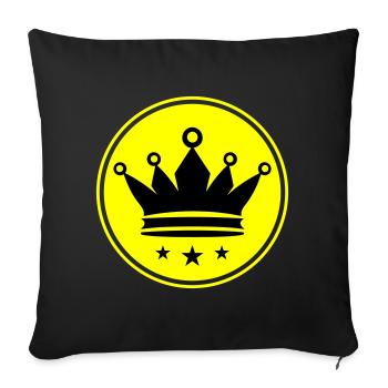 Krone Icon Symbol - Sofakissenbezug 45 x 45 cm - Schwarz - Vorne