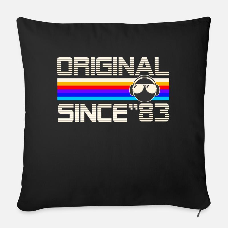 Since 83 - Housse de coussin décorative 45 x 45 cm - noir