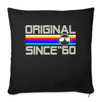 Since 60 - Sofa pillowcase 17,3'' x 17,3'' (45 x 45 cm) - black - Front