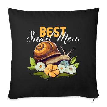 Best Snail Mom – For Snail Lovers - Sofa pillowcase 17,3'' x 17,3'' (45 x 45 cm) - black - Front