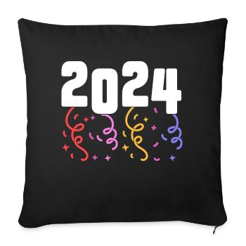 New Year's Fireworks New Year's Eve 2024 - Sofa pillowcase 17,3'' x 17,3'' (45 x 45 cm) - black - Front