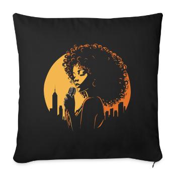 singer - Sofa pillowcase 17,3'' x 17,3'' (45 x 45 cm) - black - Front